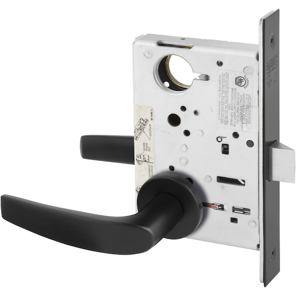 Sargent Grade 1 Passage or Closet Mortise Lock, B - Lever, LN - Rose, ASA Strike, Black Suede Powder Coat 8215 LNB BSP - main